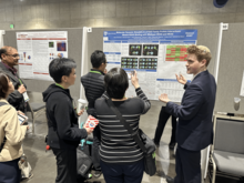 Isaac Silverman presenting his research on the molecular dynamics of KRAS binding